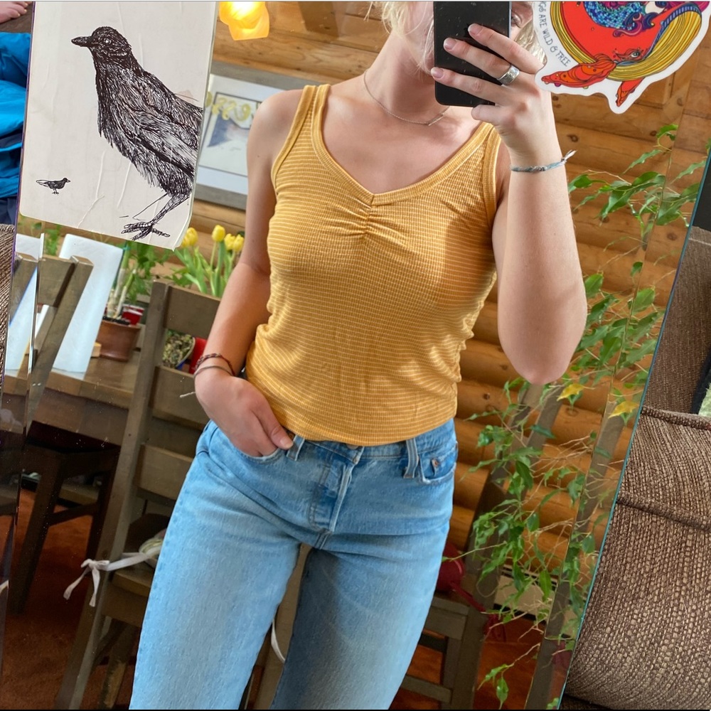 Yellow & White striped tank